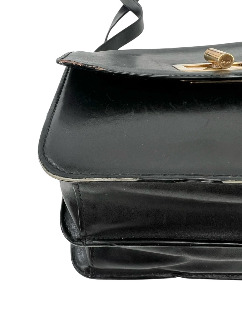 Authenticated Chloe Black Leather Box Crossbody Bag with Authenticity Card - Picture 10 of 16